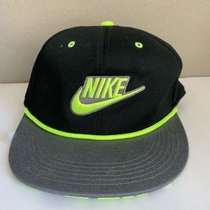 NIKE Dri-Fit black and neon SnapBack hat